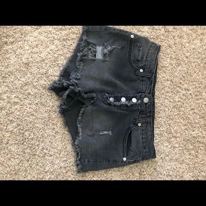 Black Jean shorts